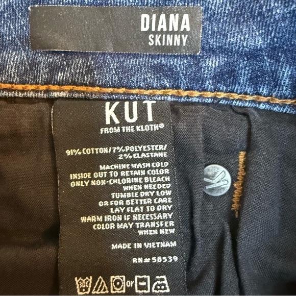 Kut from the Kloth | Diana Skinny Blue Ankle Mid-Rise | Sz 12 - Picture 8 of 9